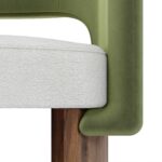 özel üretim tekli koltuk, özel ölçü modern koltuk, yeşil kumaş koltuk ahşap ayaklı, ısmarlama tasarım koltuk, blok ayak minimal koltuk