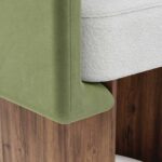 özel üretim tekli koltuk, özel ölçü modern koltuk, yeşil kumaş koltuk ahşap ayaklı, ısmarlama tasarım koltuk, blok ayak minimal koltuk