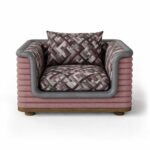 katmanlı döşemeli koltuk özel üretim, kontrast deri detaylı koltuk özel ölçü sipariş mobilya, ısmarlama mobilya modern lounge koltuk tasarım, desenli kumaşlı koltuk lüks interior, geniş oturum konfor koltuk modern tasarım