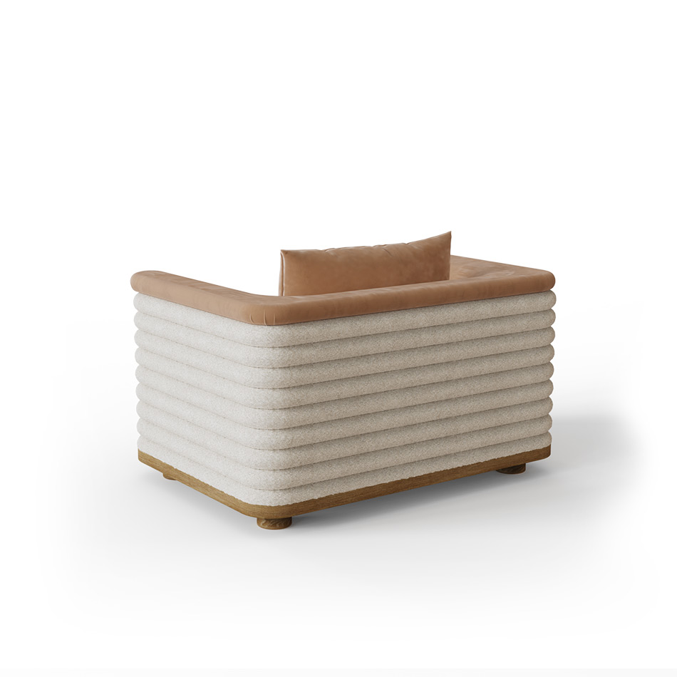 katmanlı döşemeli koltuk özel üretim, kontrast deri detaylı koltuk özel ölçü sipariş mobilya, ısmarlama mobilya modern lounge koltuk tasarım, desenli kumaşlı koltuk lüks interior, geniş oturum konfor koltuk modern tasarım