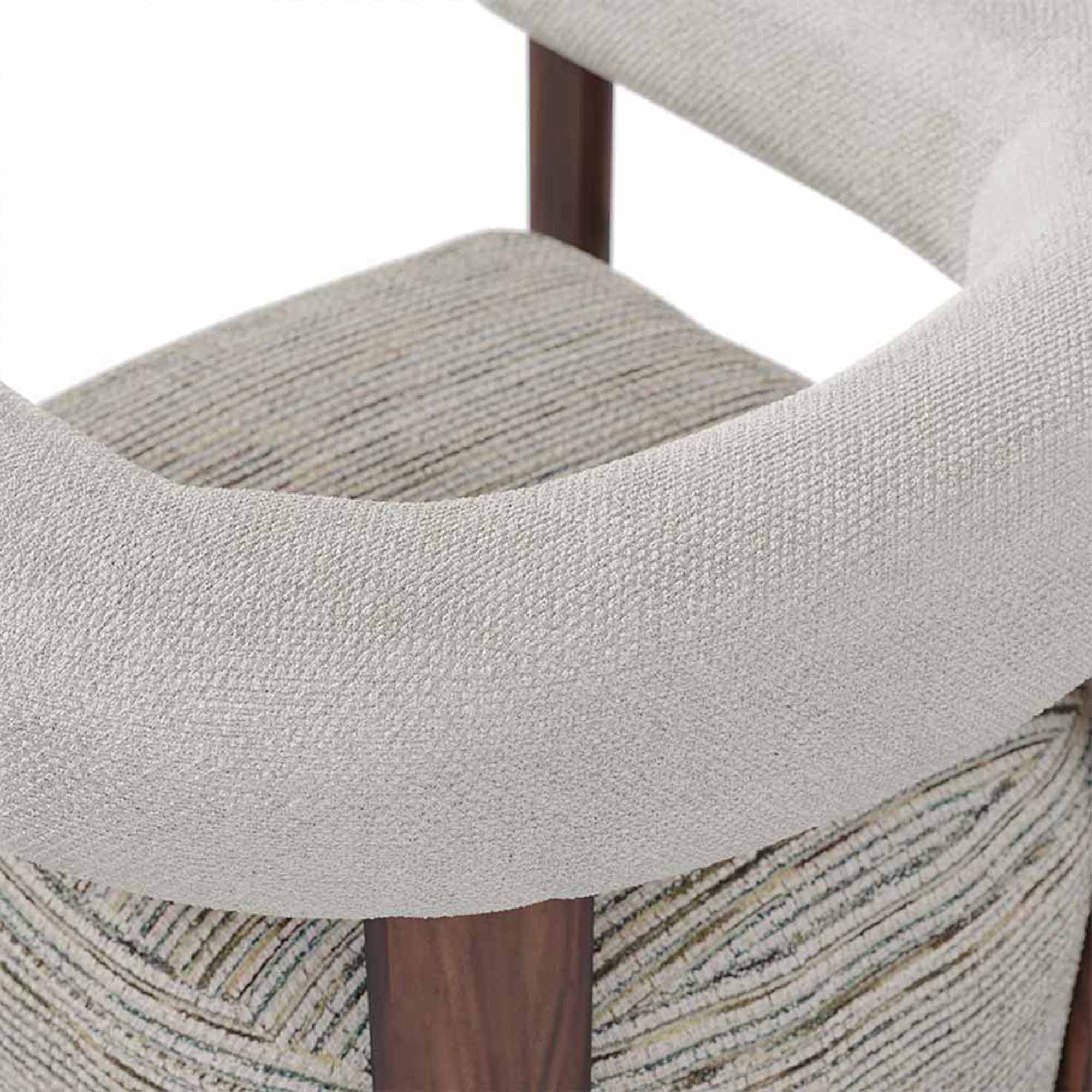 oval form modern koltuk, boucle kumaş lounge koltuk, özel üretim heykelsi koltuk, sipariş mobilya modern koltuk, ısmarlama tasarım koltuk