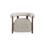 oval form modern koltuk, boucle kumaş lounge koltuk, özel üretim heykelsi koltuk, sipariş mobilya modern koltuk, ısmarlama tasarım koltuk