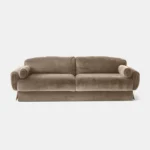 kadife dokulu modern kanepe özel üretim, özel ölçü sipariş mobilya ısmarlama mobilya yumuşak formlu koltuk, yuvarlak kol detaylı lüks kanepe tasarım, modern klasik salon kanepe bej ton, el işçiligi yüksek konfor kanepe