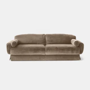 kadife dokulu modern kanepe özel üretim, özel ölçü sipariş mobilya ısmarlama mobilya yumuşak formlu koltuk, yuvarlak kol detaylı lüks kanepe tasarım, modern klasik salon kanepe bej ton, el işçiligi yüksek konfor kanepe