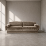 kadife dokulu modern kanepe özel üretim, özel ölçü sipariş mobilya ısmarlama mobilya yumuşak formlu koltuk, yuvarlak kol detaylı lüks kanepe tasarım, modern klasik salon kanepe bej ton, el işçiligi yüksek konfor kanepe