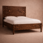 özel üretim oyma ahşap karyola, el işçiligi masif yatak, özel ölçü klasik modern karyola, ısmarlama sanat karyola tasarımı, ahşap oyma detaylı yatak