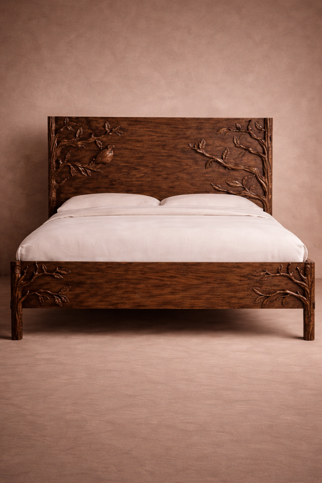 özel üretim oyma ahşap karyola, el işçiligi masif yatak, özel ölçü klasik modern karyola, ısmarlama sanat karyola tasarımı, ahşap oyma detaylı yatak