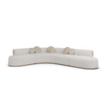 organik köşe kanepe özel üretim, özel ölçü sipariş mobilya ısmarlama mobilya modüler lounge sofa, boucle kumaş köşe koltuk tasarım, modern lüks oturma grubu, akışkan form kanepe