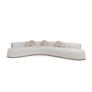 organik köşe kanepe özel üretim, özel ölçü sipariş mobilya ısmarlama mobilya modüler lounge sofa, boucle kumaş köşe koltuk tasarım, modern lüks oturma grubu, akışkan form kanepe