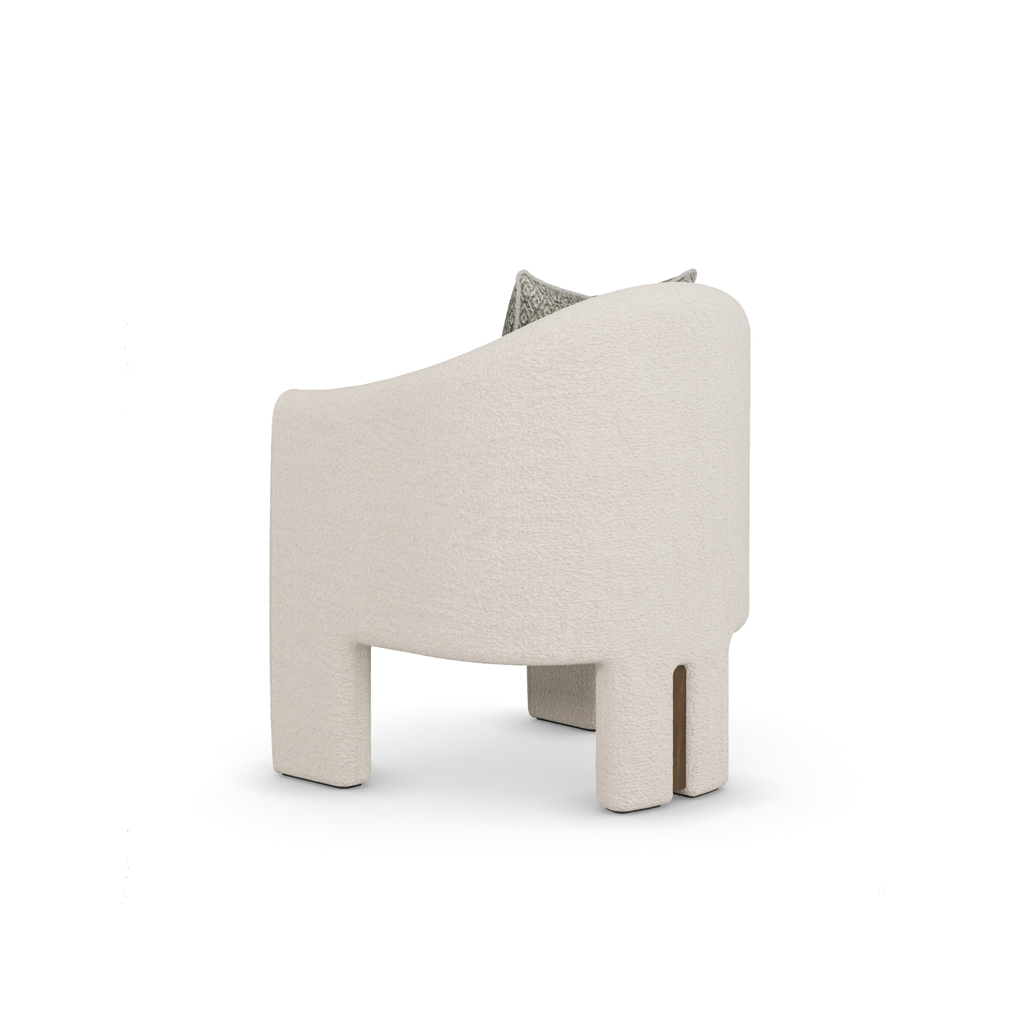 kavisli modern sandalye, boucle döşemeli sandalye, özel üretim tasarım sandalye, sipariş mobilya modern sandalye, ısmarlama minimal sandalye