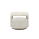 organik form berjer koltuk, özel üretim kavisli berjer, özel ölçü bukle kumaş koltuk, ısmarlama modern berjer tasarımı, heykelsi tek kol form koltuk