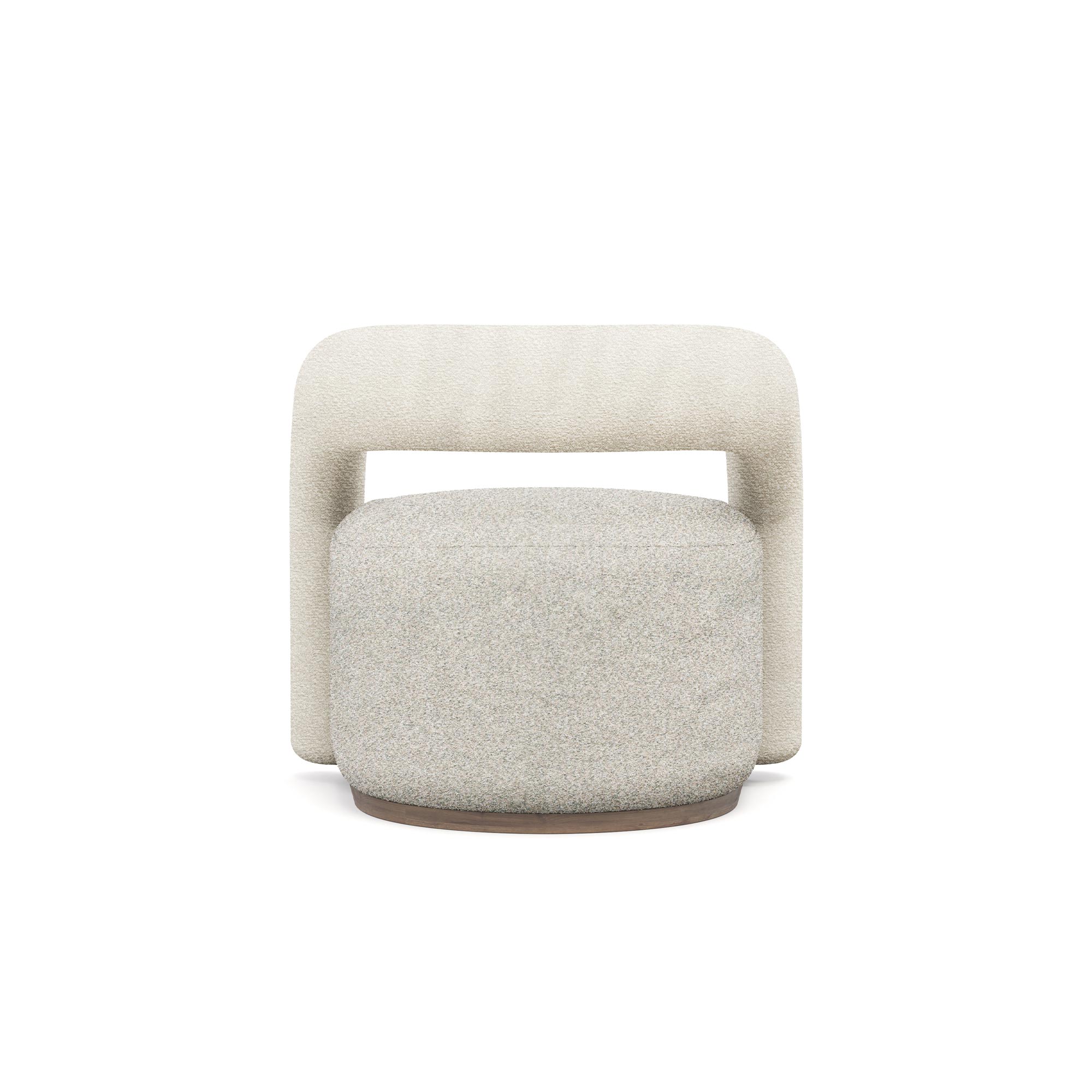 organik form berjer koltuk, özel üretim kavisli berjer, özel ölçü bukle kumaş koltuk, ısmarlama modern berjer tasarımı, heykelsi tek kol form koltuk