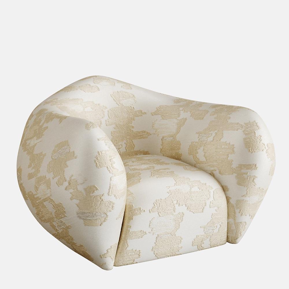 organik form jakar koltuk, desenli modern lounge koltuk, özel üretim tasarım koltuk, sipariş mobilya koltuk, ısmarlama tekstil koltuk