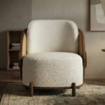 yuvarlak form modern koltuk, ahşap detaylı lounge chair, özel üretim tasarım koltuk, sipariş mobilya berjer, ısmarlama deri detaylı koltuk