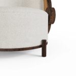 yuvarlak form modern koltuk, ahşap detaylı lounge chair, özel üretim tasarım koltuk, sipariş mobilya berjer, ısmarlama deri detaylı koltuk