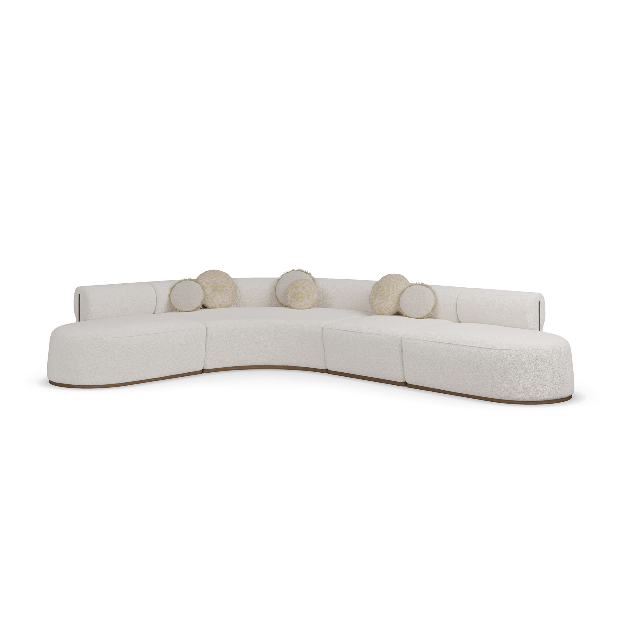 özel üretim köşe kanepe, özel ölçü modüler kanepe, organik form lounge kanepe, bouclé kumaş modern köşe kanepe, ısmarlama büyük oturum kanepe