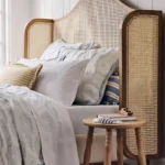 rattan hasır karyola, ahşap başlıklı doğal yatak, özel üretim karyola tasarımı, sipariş mobilya karyola, ısmarlama yatak odası mobilyası