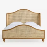 rattan hasır karyola, ahşap başlıklı doğal yatak, özel üretim karyola tasarımı, sipariş mobilya karyola, ısmarlama yatak odası mobilyası