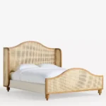 rattan hasır karyola, ahşap başlıklı doğal yatak, özel üretim karyola tasarımı, sipariş mobilya karyola, ısmarlama yatak odası mobilyası