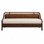 masif ahşap modern kanepe özel üretim, özel ölçü sipariş mobilya ısmarlama mobilya deri detaylı kanepe tasarım, silindirik sırtlı lüks kanepe minimal stil, japandi modern ahşap kanepe tasarım, el işçiligi rafine salon kanepe