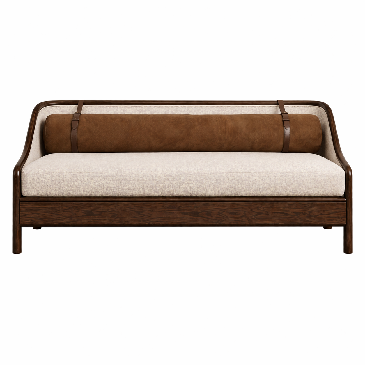 masif ahşap modern kanepe özel üretim, özel ölçü sipariş mobilya ısmarlama mobilya deri detaylı kanepe tasarım, silindirik sırtlı lüks kanepe minimal stil, japandi modern ahşap kanepe tasarım, el işçiligi rafine salon kanepe