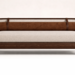 masif ahşap modern kanepe özel üretim, özel ölçü sipariş mobilya ısmarlama mobilya deri detaylı kanepe tasarım, silindirik sırtlı lüks kanepe minimal stil, japandi modern ahşap kanepe tasarım, el işçiligi rafine salon kanepe