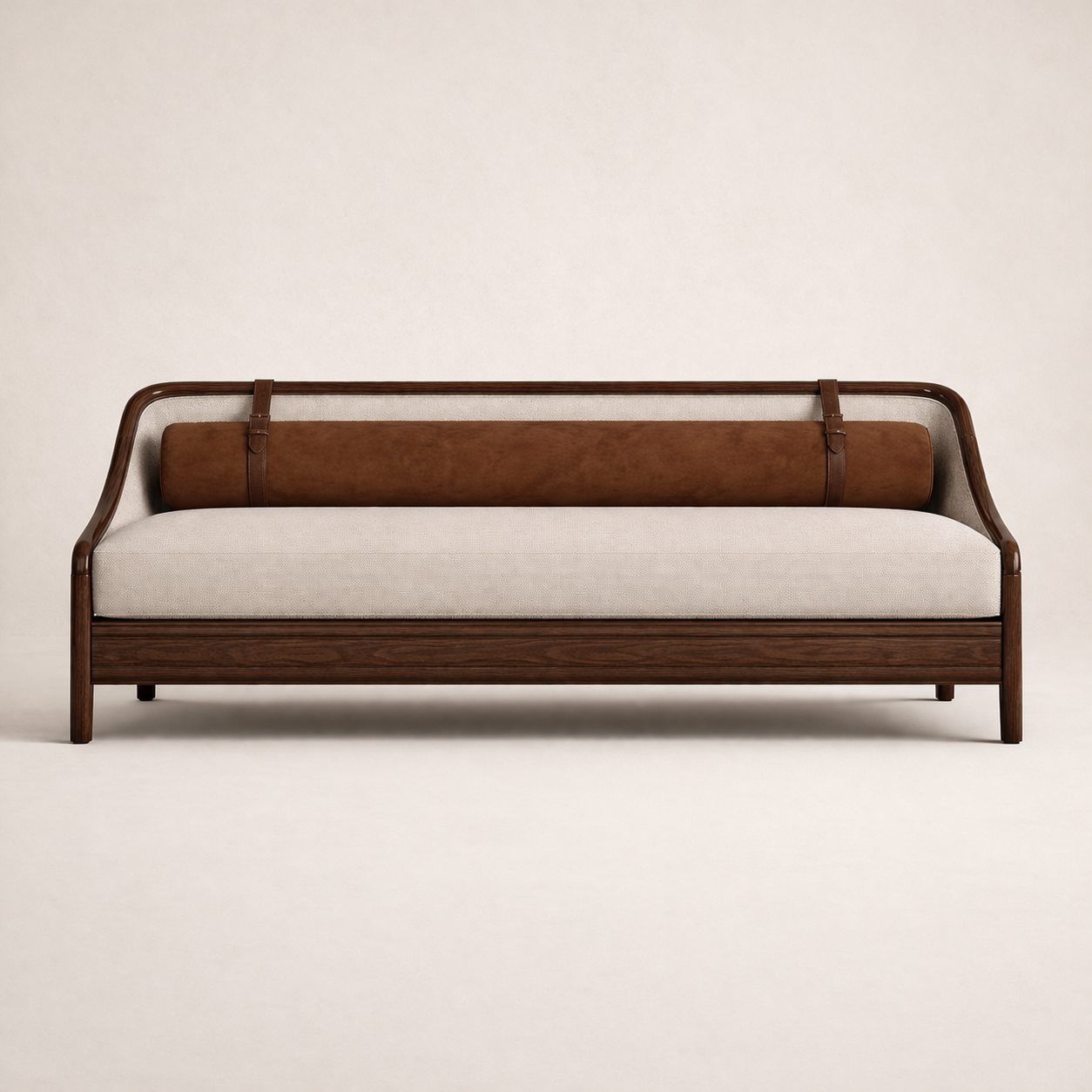 masif ahşap modern kanepe özel üretim, özel ölçü sipariş mobilya ısmarlama mobilya deri detaylı kanepe tasarım, silindirik sırtlı lüks kanepe minimal stil, japandi modern ahşap kanepe tasarım, el işçiligi rafine salon kanepe