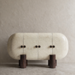 oval form modern büfe, seramik efekt yüzey dolap, özel üretim tasarım büfe, sipariş mobilya dekoratif dolap, ısmarlama modern büfe