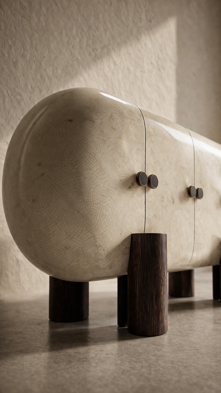 oval form modern büfe, seramik efekt yüzey dolap, özel üretim tasarım büfe, sipariş mobilya dekoratif dolap, ısmarlama modern büfe