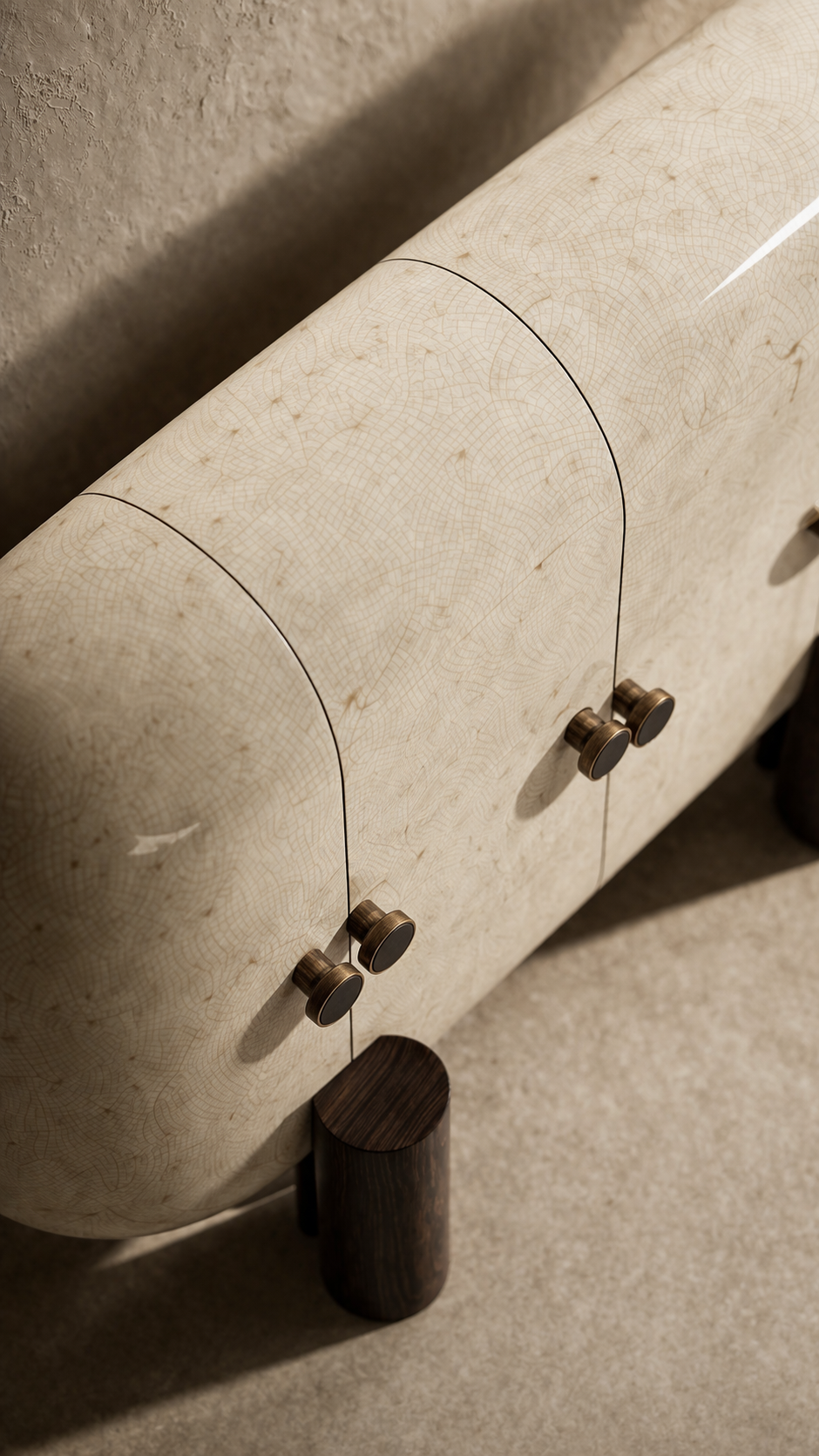 oval form modern büfe, seramik efekt yüzey dolap, özel üretim tasarım büfe, sipariş mobilya dekoratif dolap, ısmarlama modern büfe