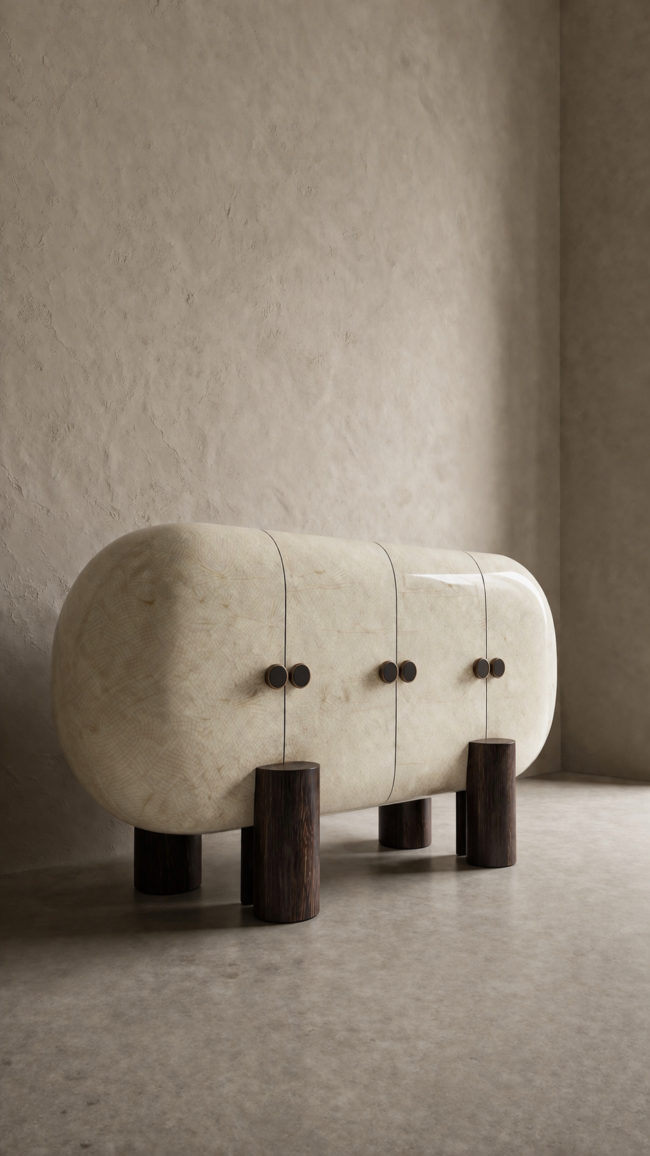 oval form modern büfe, seramik efekt yüzey dolap, özel üretim tasarım büfe, sipariş mobilya dekoratif dolap, ısmarlama modern büfe