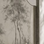 el boyama panel karyola özel üretim, özel ölçü sipariş mobilya ısmarlama mobilya doğa motifli yatak tasarımı, minimal lüks platform karyola modern stil, doğal tonlarda tasarım karyola ahşap gövde, sanatsal başlıklı özel tasarım yatak