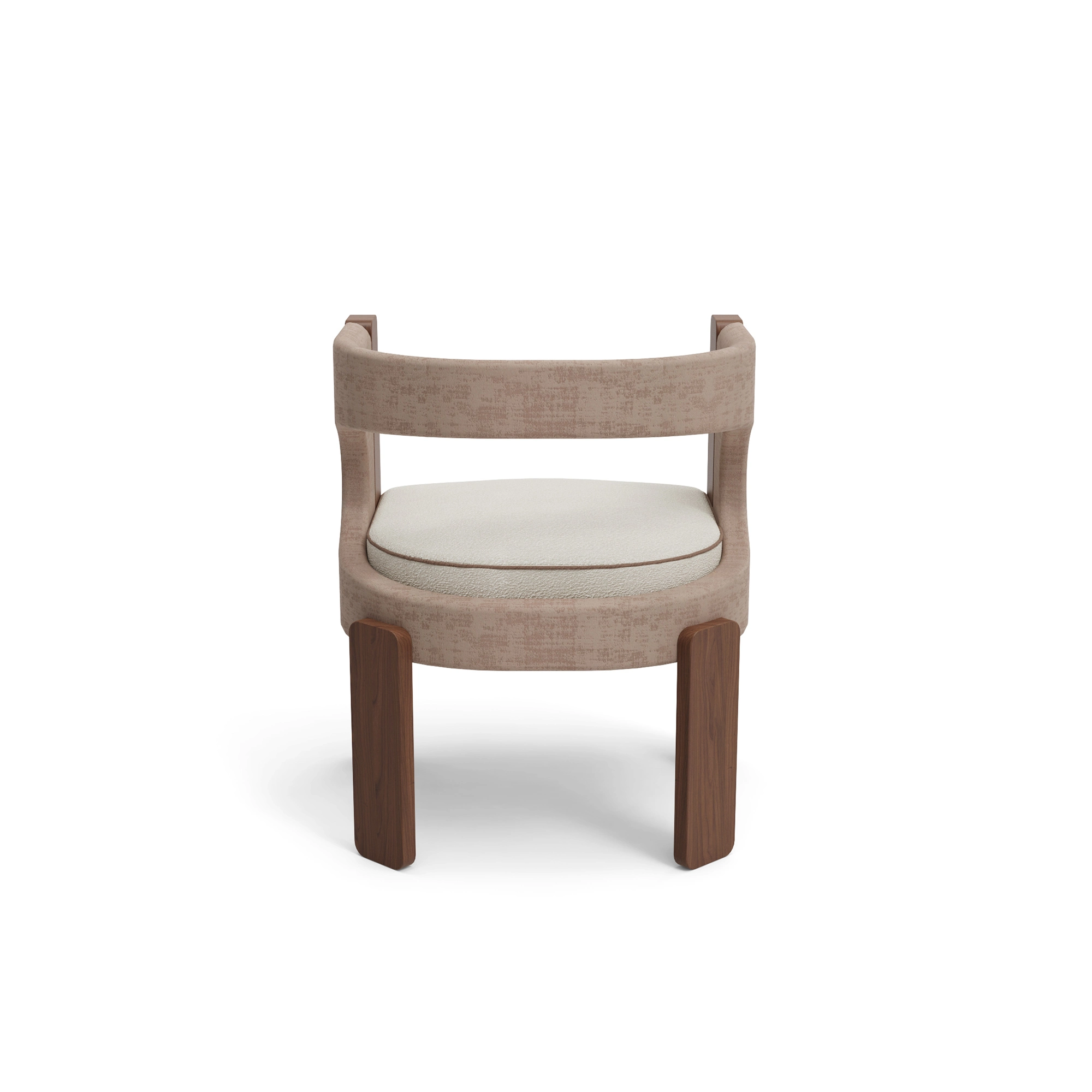 masif ahşap modern sandalye, özel üretim kavisli sırt sandalye, özel ölçü döşemeli yemek sandalyesi, ısmarlama ceviz sandalye tasarımı, ahşap detaylı modern dining chair