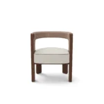 masif ahşap modern sandalye, özel üretim kavisli sırt sandalye, özel ölçü döşemeli yemek sandalyesi, ısmarlama ceviz sandalye tasarımı, ahşap detaylı modern dining chair