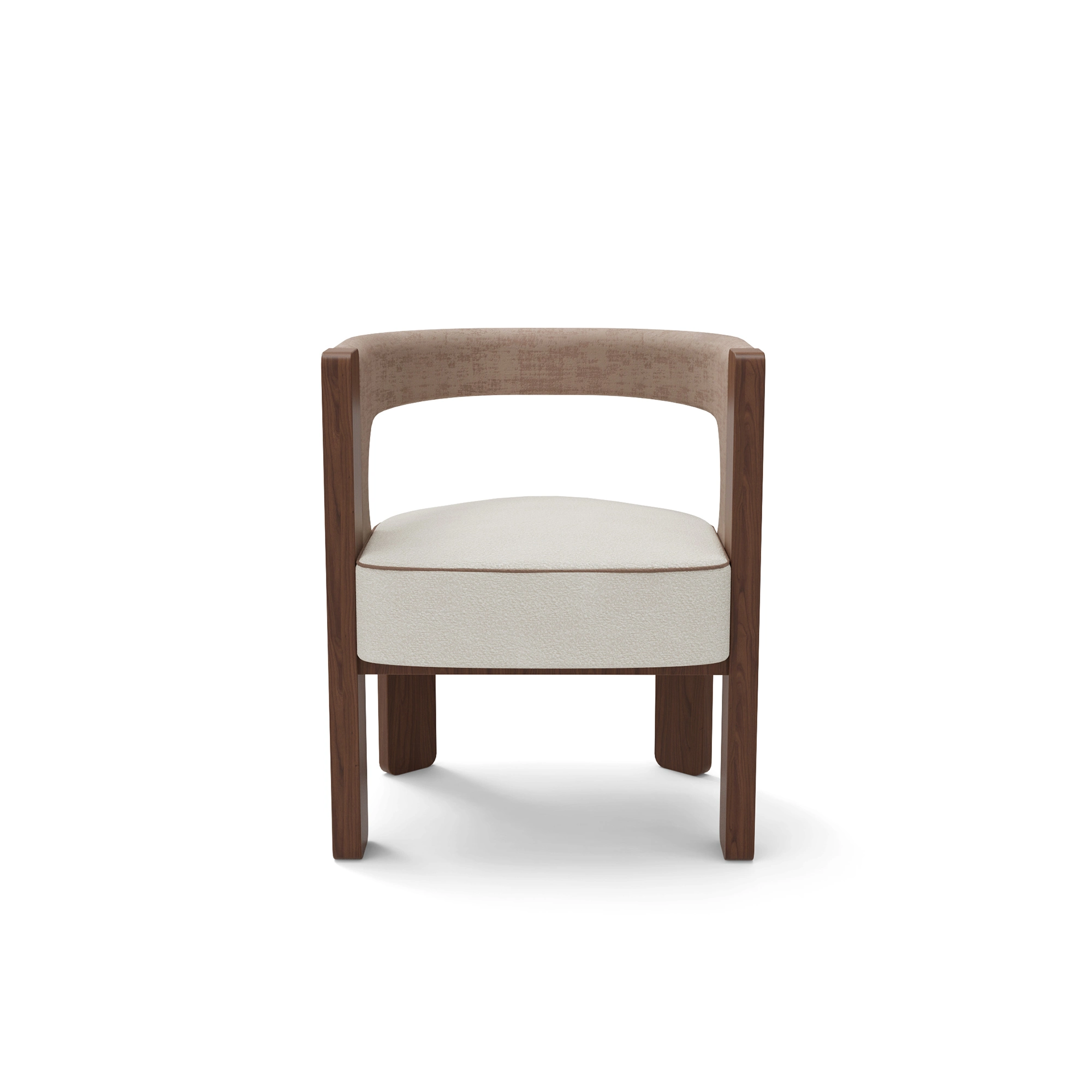 masif ahşap modern sandalye, özel üretim kavisli sırt sandalye, özel ölçü döşemeli yemek sandalyesi, ısmarlama ceviz sandalye tasarımı, ahşap detaylı modern dining chair