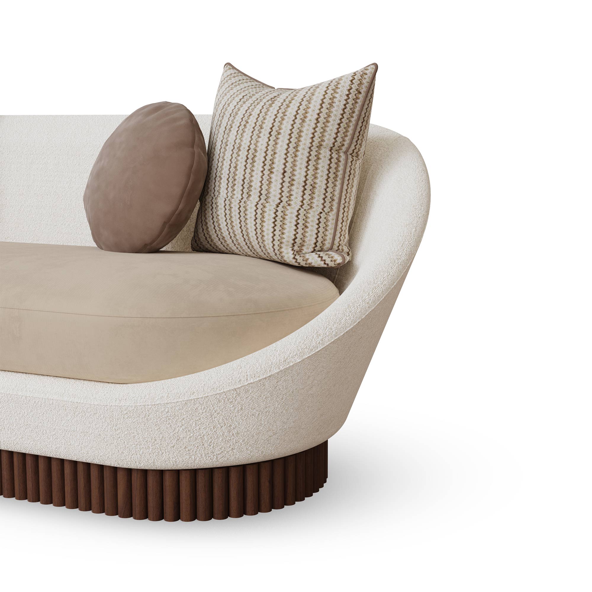 organik form kanepe özel üretim, özel ölçü sipariş mobilya ısmarlama mobilya boucle kumaş sofa, ahşap detaylı modern kanepe tasarım, lüks lounge koltuk modeli