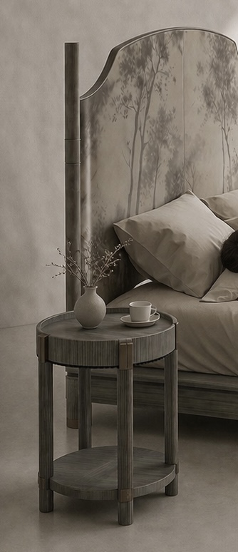 el boyama desenli büfe, oval form modern konsol, özel üretim sanatsal büfe, sipariş mobilya dekoratif dolap, ısmarlama ahşap büfe