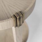 pirinç detaylı ahşap yan sehpa, çift raflı modern sehpa, özel üretim dairesel sehpa, sipariş mobilya yan sehpa, ısmarlama ahşap sehpa