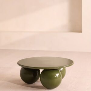 küre ayaklı modern sehpa, lake yüzey yuvarlak orta sehpa, özel üretim tasarım sehpa, sipariş mobilya orta sehpa, ısmarlama modern sehpa