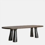 organik oval yemek masasi, contemporary luxury dining table, ozel uretim meşe masa, sculptural seramik ayakli masa, collectible modern dining table