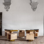 geometrik modern komodin, meşe collectible side table, özel üretim tasarım komodin, döner tabanlı luxury nightstand, heykelsi contemporary komodin