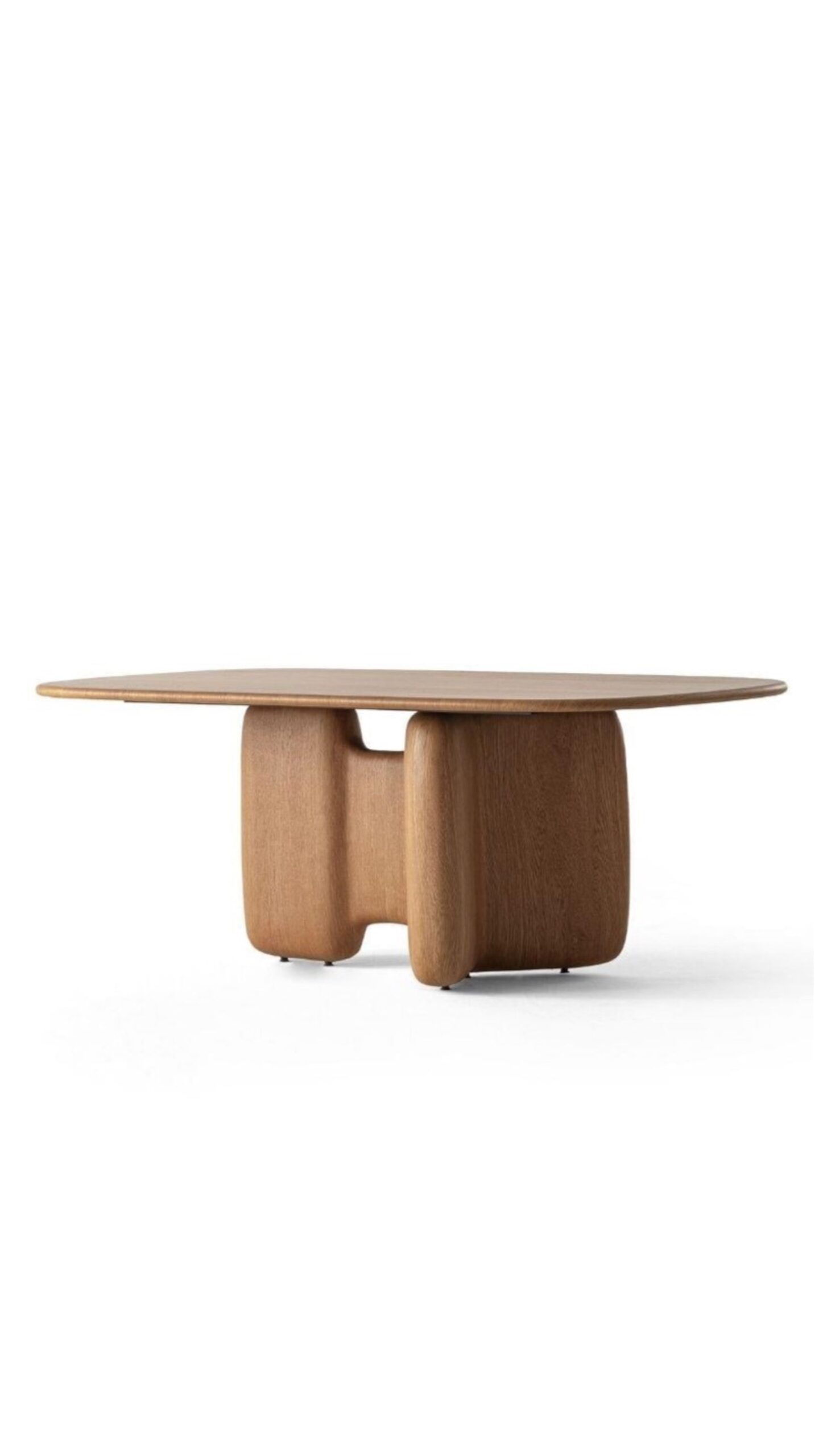 organik masif meşe masa, contemporary pedestal dining table, özel üretim oval yemek masası, heykelsi modern luxury masa, collectible design ahşap masa