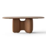 organik masif meşe masa, contemporary pedestal dining table, özel üretim oval yemek masası, heykelsi modern luxury masa, collectible design ahşap masa