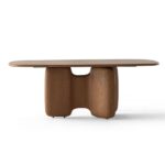 organik masif meşe masa, contemporary pedestal dining table, özel üretim oval yemek masası, heykelsi modern luxury masa, collectible design ahşap masa