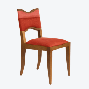 coral döşemeli modern sandalye, masif ahşap contemporary dining chair, özel üretim designer sandalye, boutique restoran sandalyesi, artistic luxury yemek odası sandalyesi