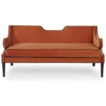 turuncu kadife luxury kanepe, contemporary classic sofa, ozel uretim designer kanepe, biye detayli modern koltuk, sculptural luxury furniture
