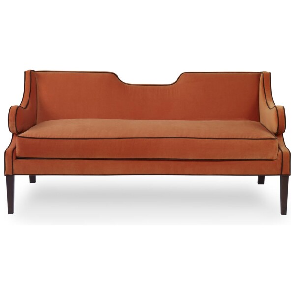 turuncu kadife luxury kanepe, contemporary classic sofa, ozel uretim designer kanepe, biye detayli modern koltuk, sculptural luxury furniture