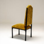minimal luxury sandalye, contemporary upholstered dining chair, ozel uretim modern sandalye, yuksek sirtli dining chair, koyu ahsap contemporary sandalye