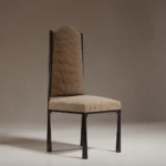 minimal luxury sandalye, contemporary upholstered dining chair, ozel uretim modern sandalye, yuksek sirtli dining chair, koyu ahsap contemporary sandalye