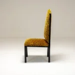 minimal luxury sandalye, contemporary upholstered dining chair, ozel uretim modern sandalye, yuksek sirtli dining chair, koyu ahsap contemporary sandalye